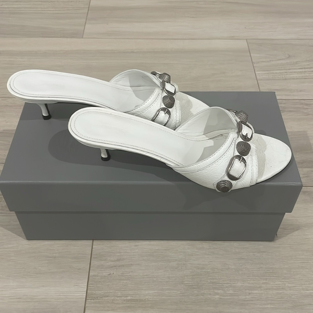 Balenciaga Cagole Mule in White Size 7.5 - Picture 9 of 15
